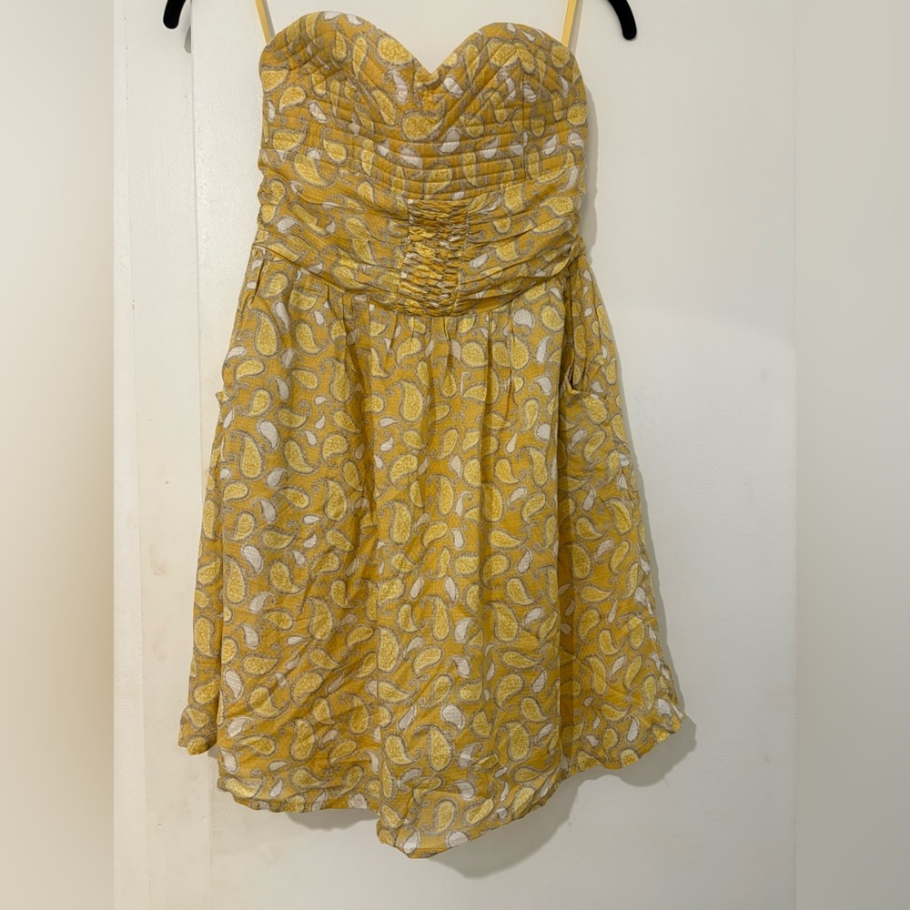 Yellow and White Patterned Dress